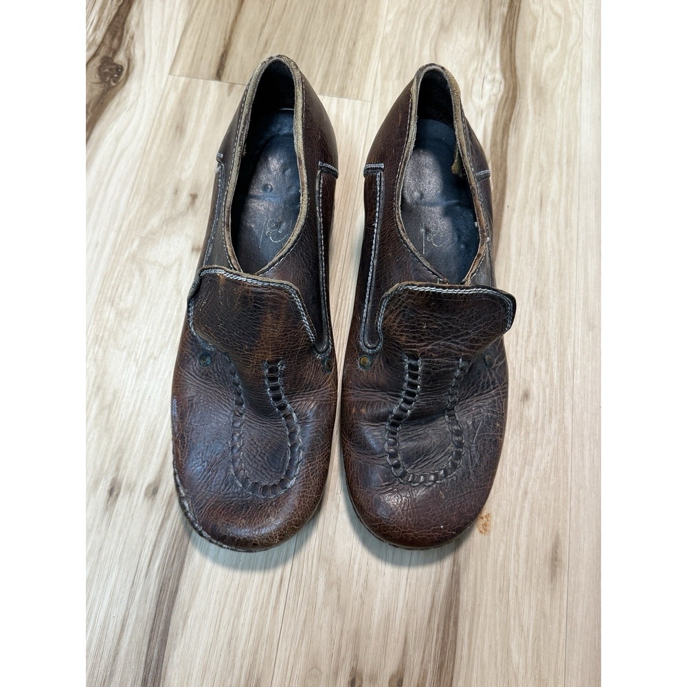 Vintage Women's ALL LEATHER  Padrino Whalebacks 10.5 1970s Handmade (Men's 9.5)